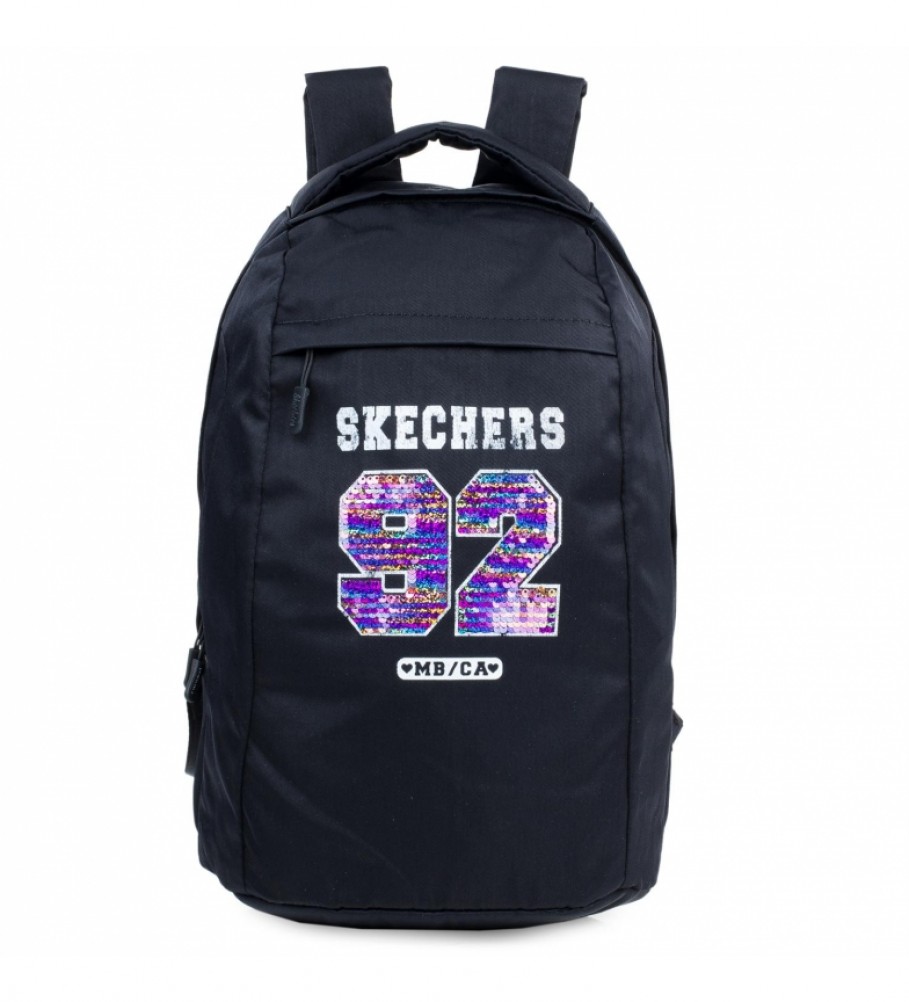 Mochila casual unissex Skechers S898 preta - 21x32x12,5 cm