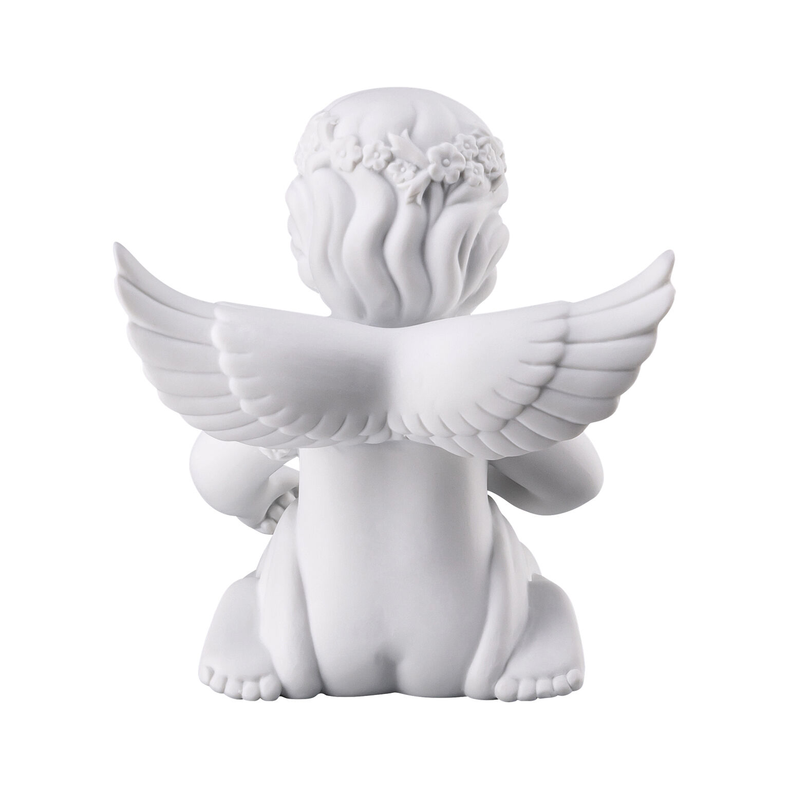 Angels Weiss matt Engel mit Blumenkranz