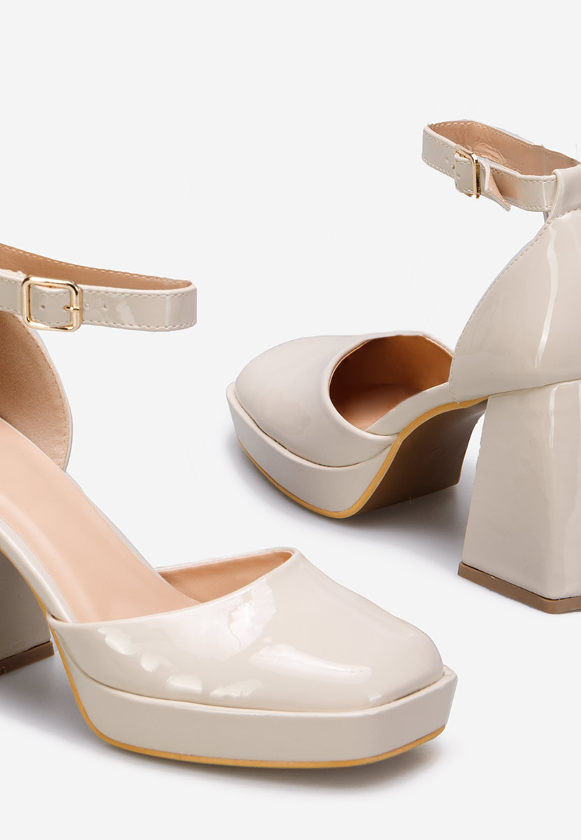 Chaussures à talon épais beige Ibia