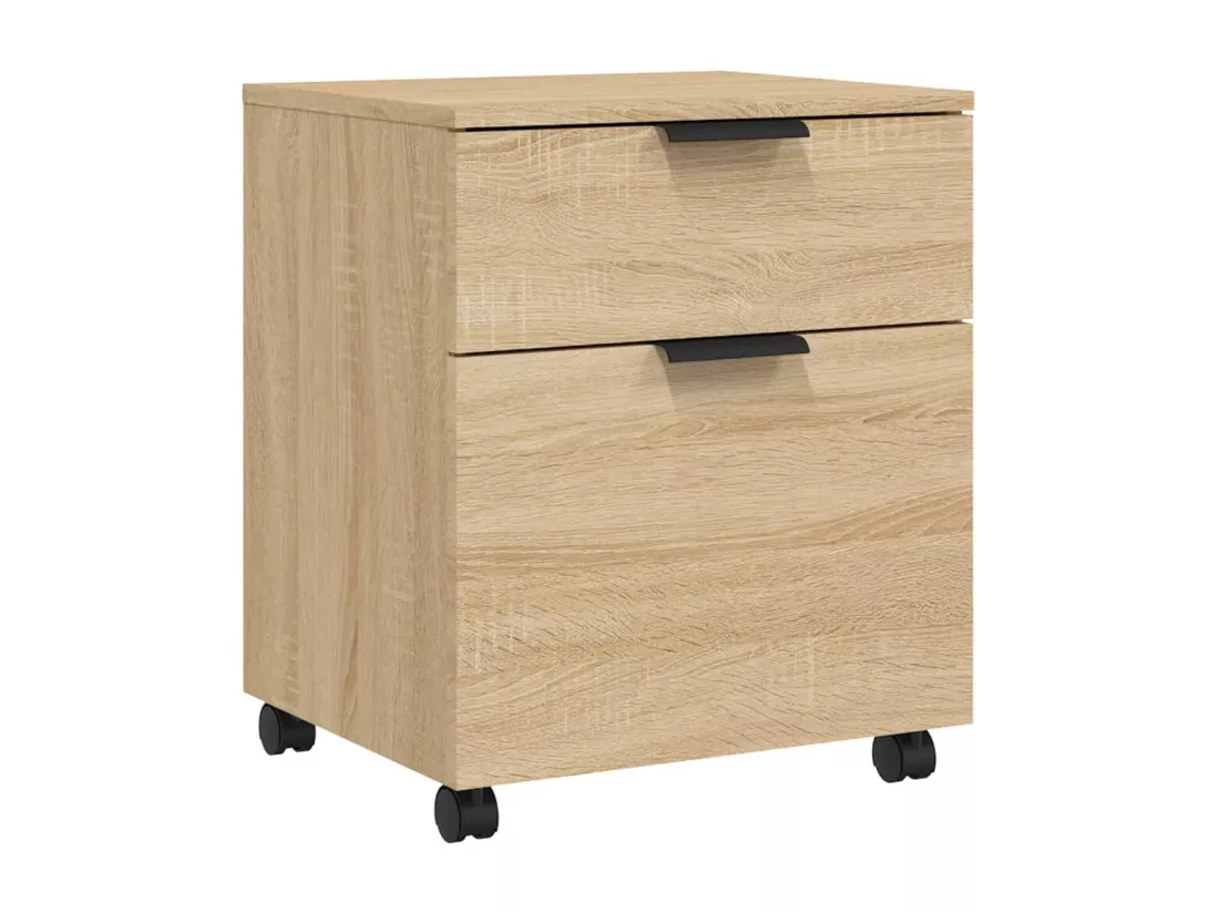 Classeur mobile avec roues Chêne sonoma 45x38x54 cm