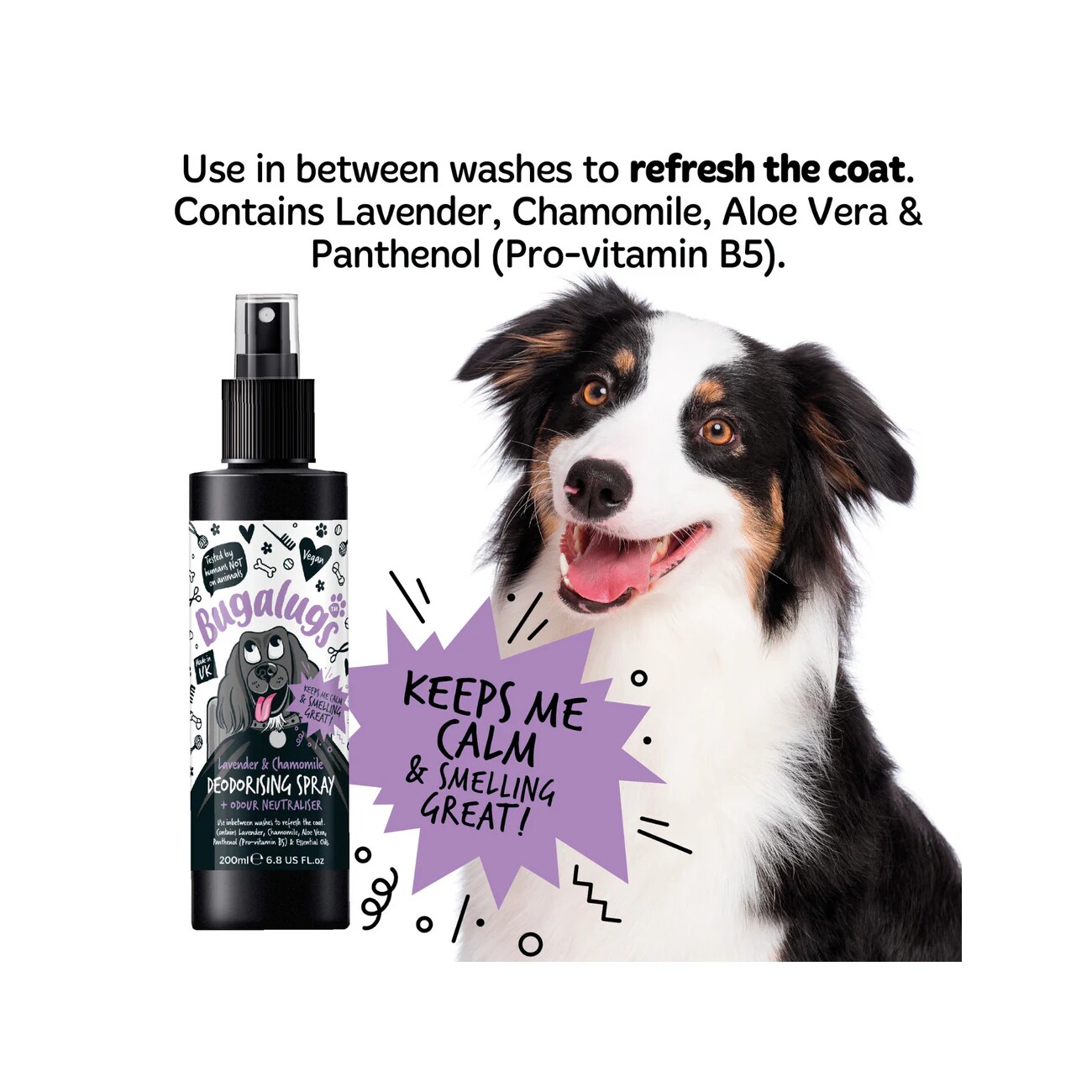 Bugalugs Hundeparfüm Passionsfrucht Ananas Exotischer Duft mit Aloe Vera & Pro-Vitamin B5 – Vegan & pH-neutral