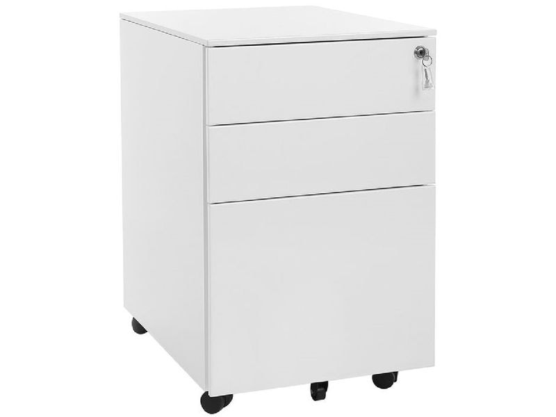 Songmics Multifunktionswagen OFC60WT Weiss Rollcontainer aus Stahl mit 3 Schubladen