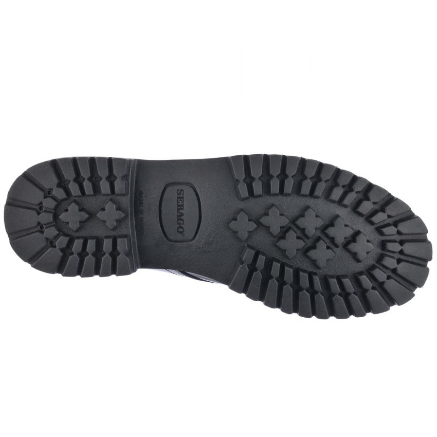 JAMES FRINGE LUG Black MOCASSIN-Mocassin pour femme en cuir brossé