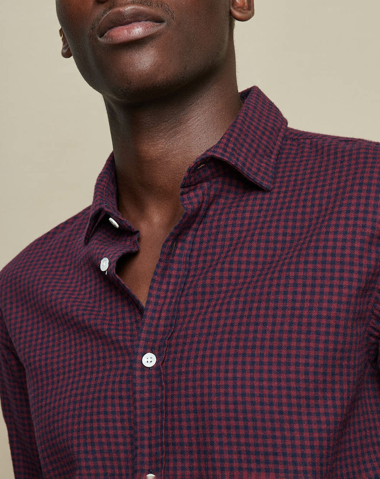Hartford Chemise Slim Sammy à carreaux marine/rouge