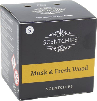 ScentChips geurwax Musk & Fresh Wood bruin 8 stuks