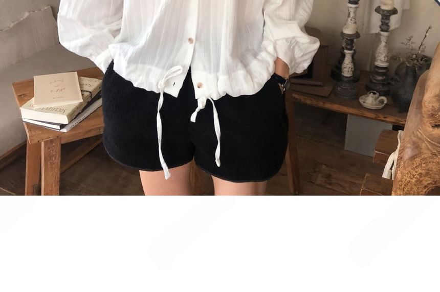 SeoulPop - Blouse met lange mouwen en knoopjes