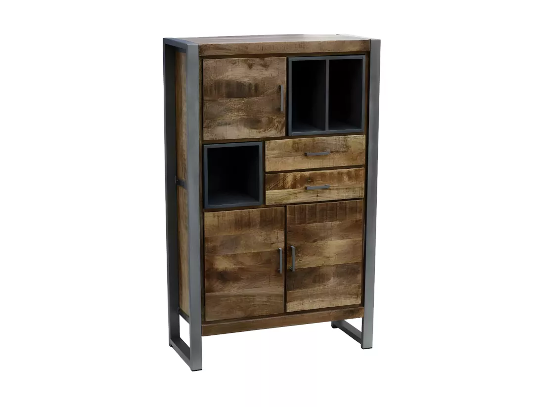 Armoire 3 portes, 3 niches Bois/Metal - JINK