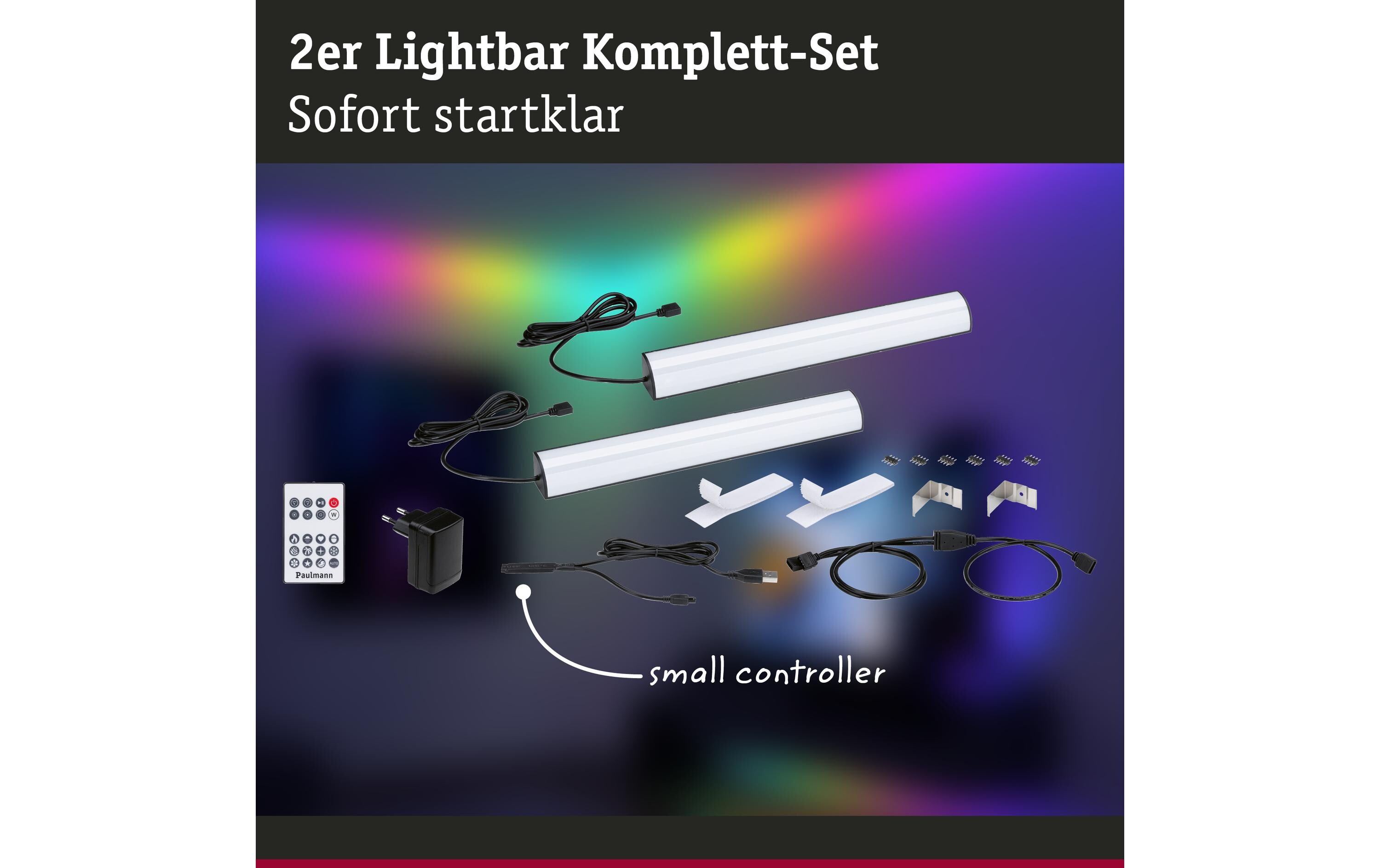 EntertainLED Lightbar Dynamic RGB, 30 cm, Schwarz, 2er SetLED-Lichtleiste