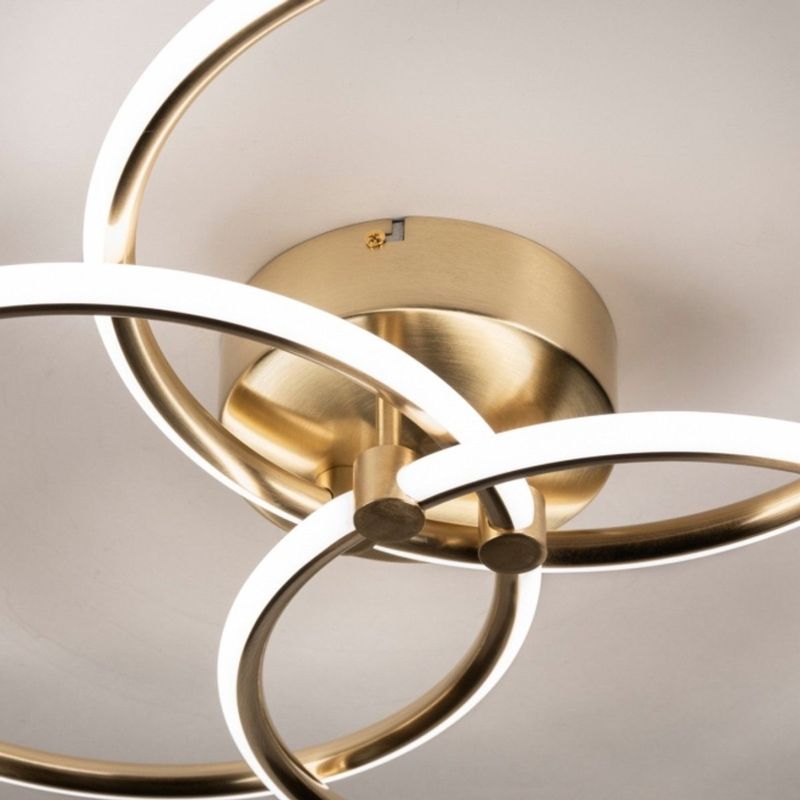 Moderne - Led Plafondlamp - Goud - Dimbaar - Drie Cirkels