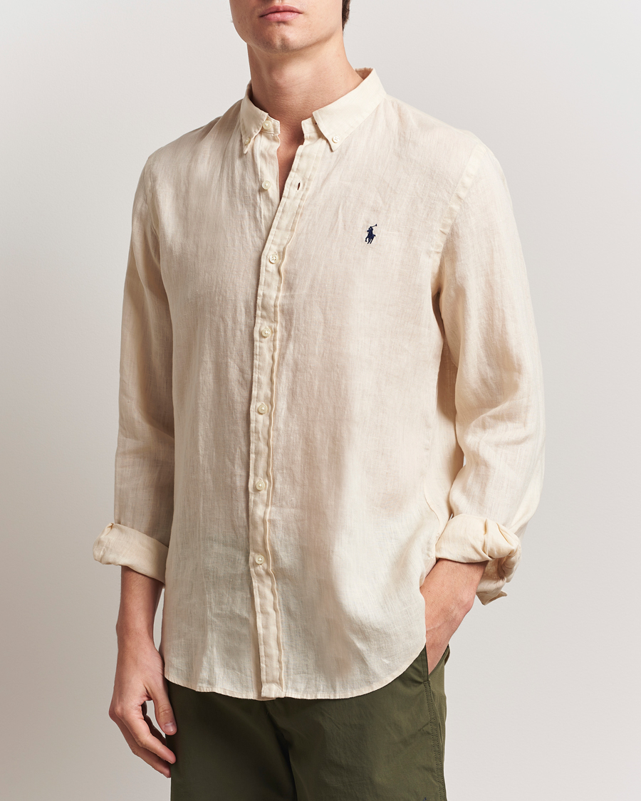 Polo Ralph Lauren Slim Fit Linen Shirt Full Cream