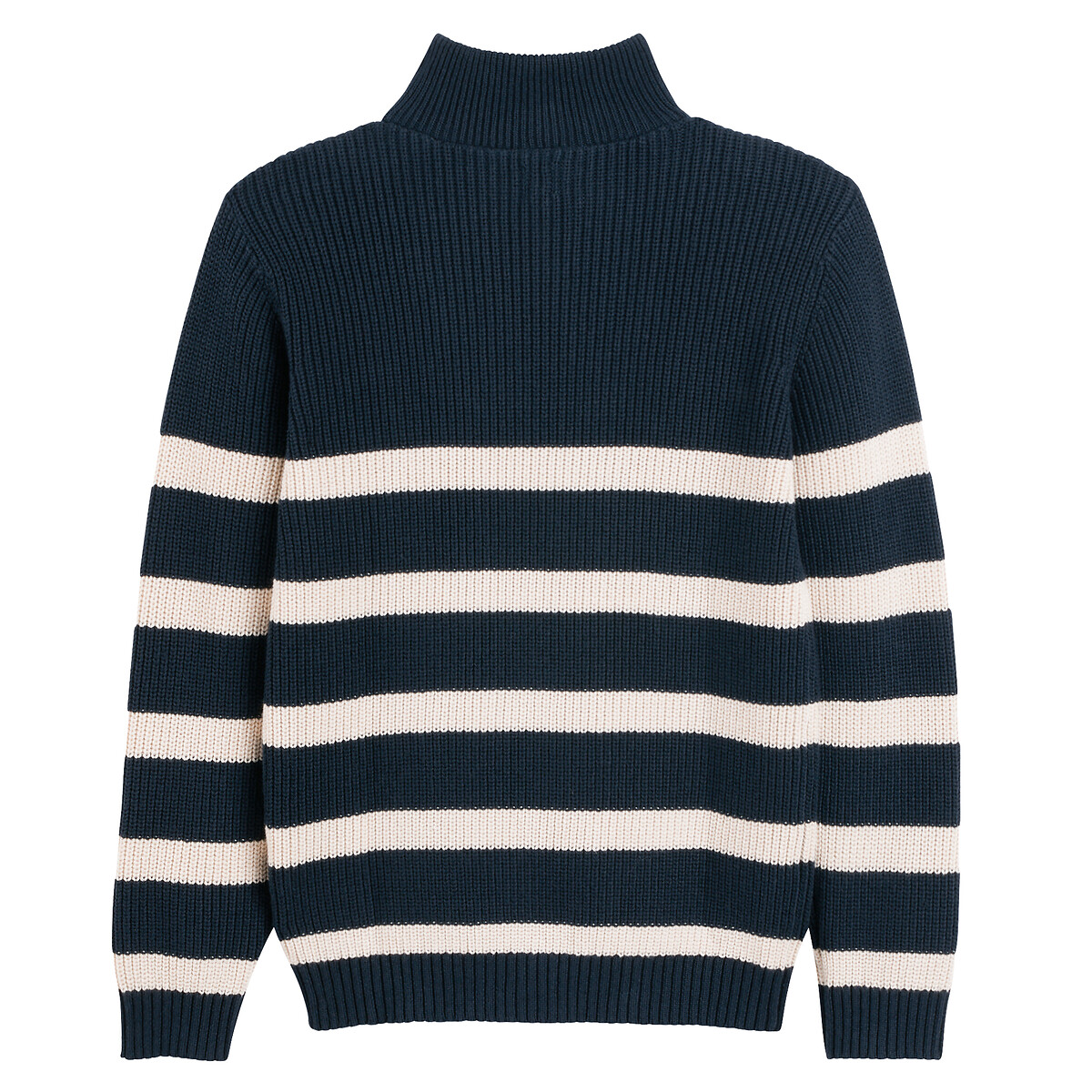COLEÇÃO LA REDOUTE<br>Suéter listrado com gola marinheiro, tricô grosso
