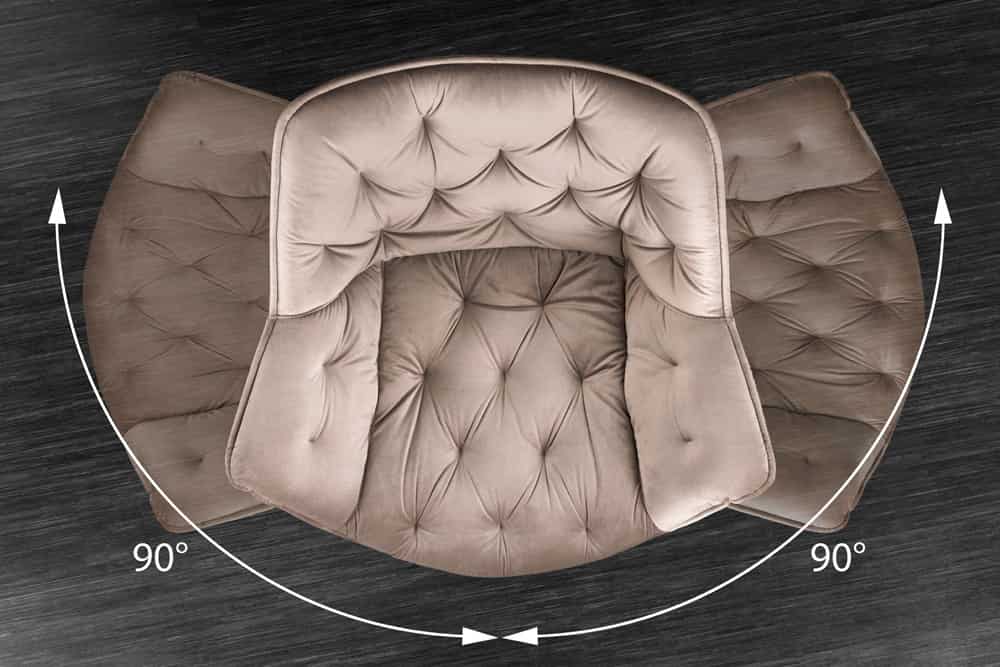 Drehbarer Stuhl THE DUTCH COMFORT greige Samt mit Armlehnen Modern Design