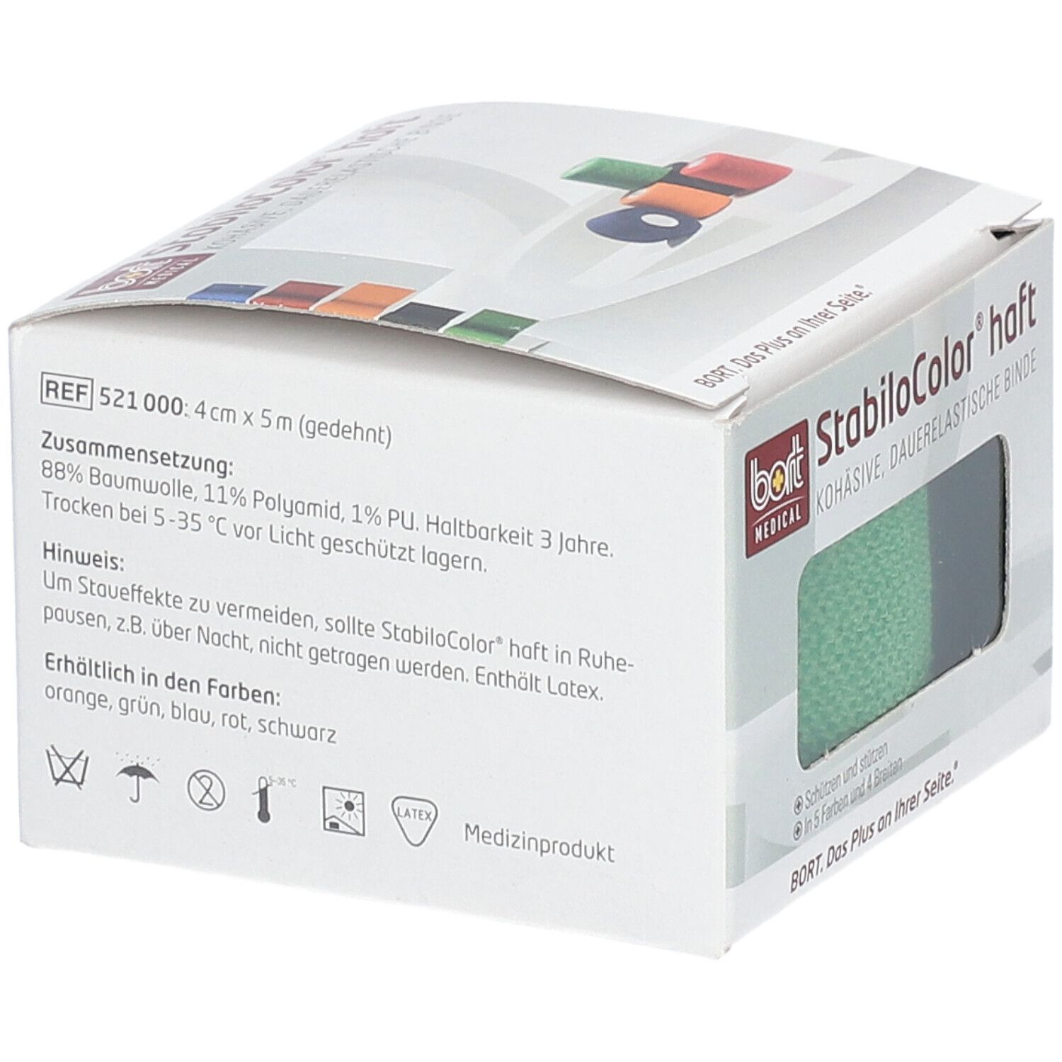 BORT StabiloColor® haft Binde 4 cm grün