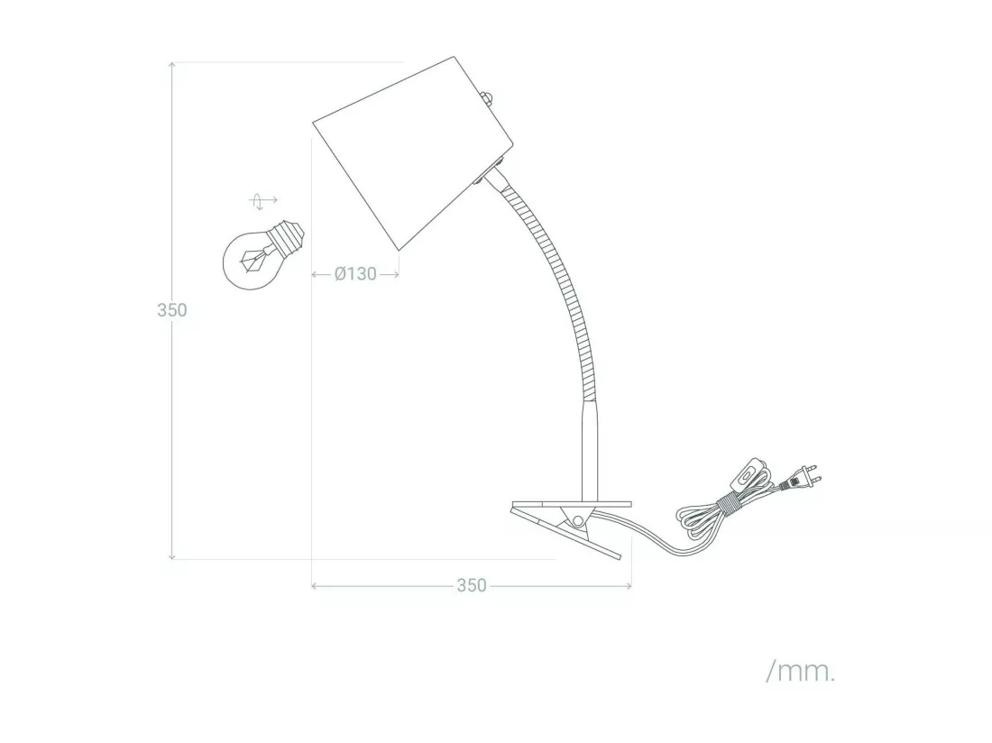 Lampe de Bureau Flex Métal Delavan avec Pince Vert Céladon