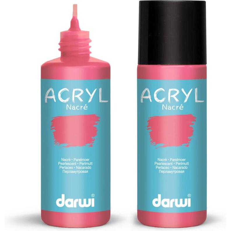 Darwi Flacon de 80 ml de Peinture Acrylique Universelle Nacrée - Rouge nacré