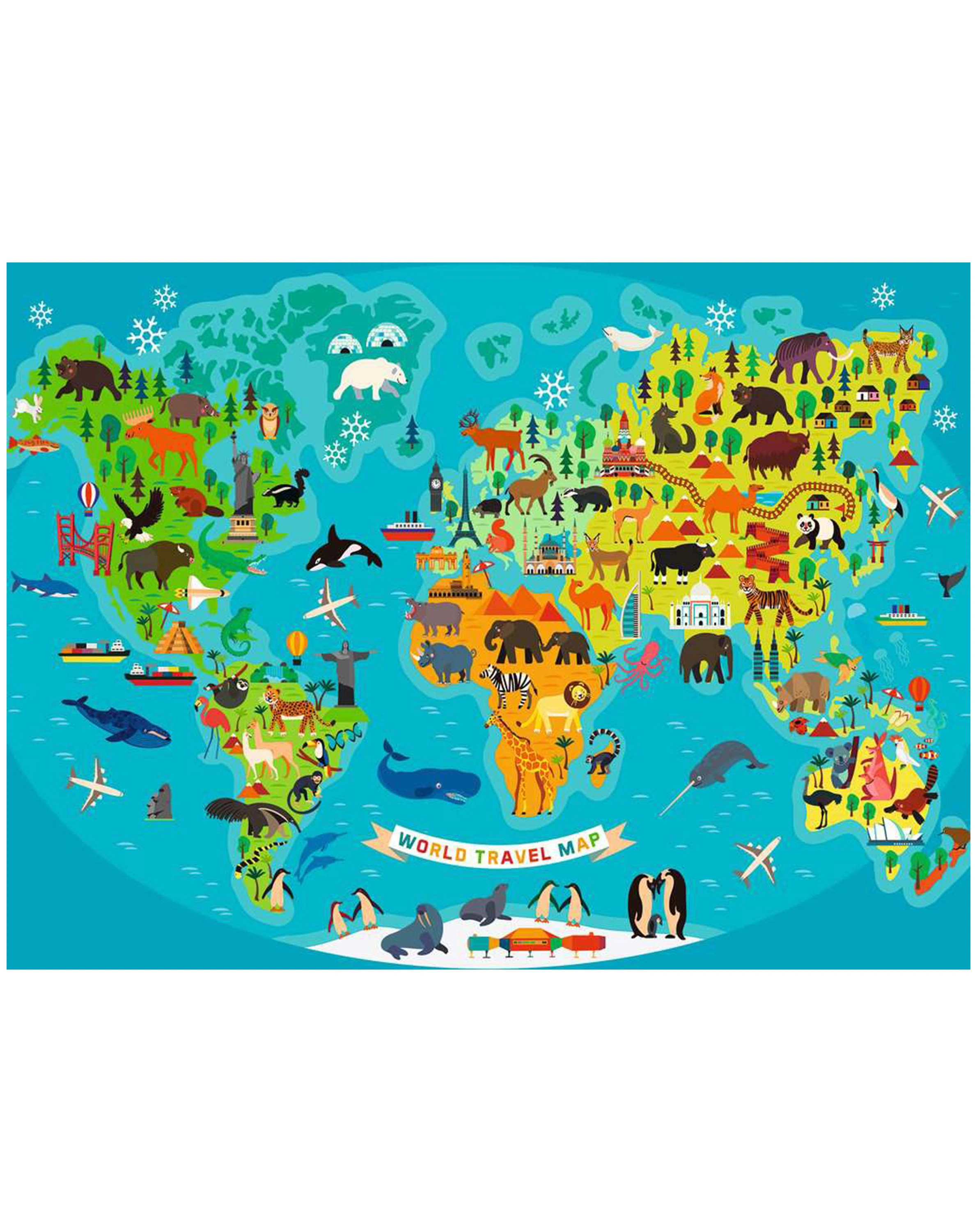 Puzzle TIERISCHE WELTKARTE 150-teilig