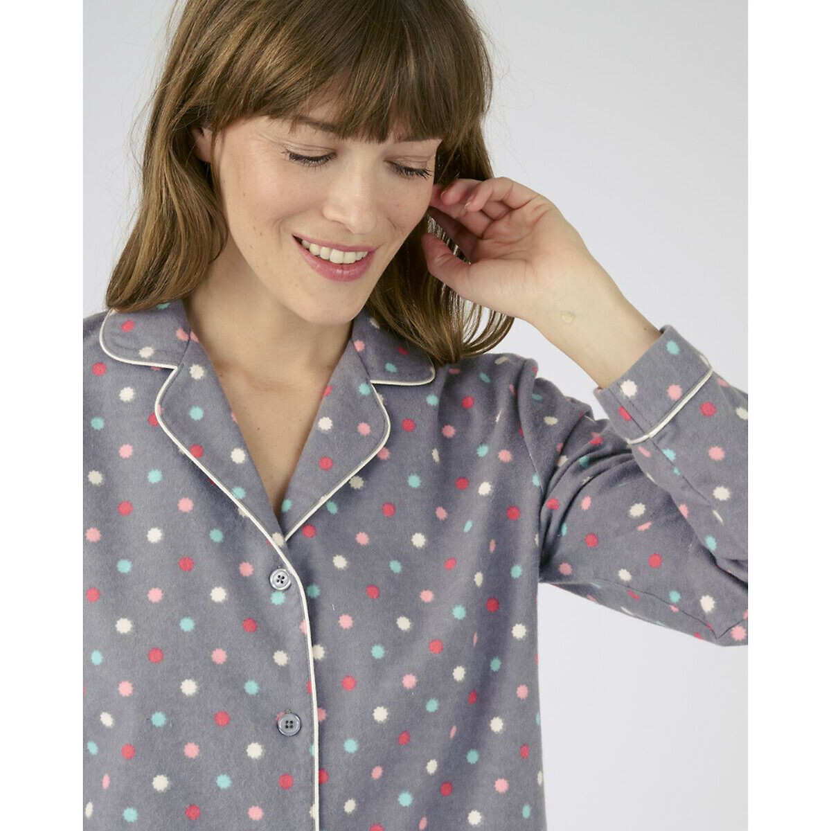 Camisola de flanela de algodão DAMART com mangas compridas