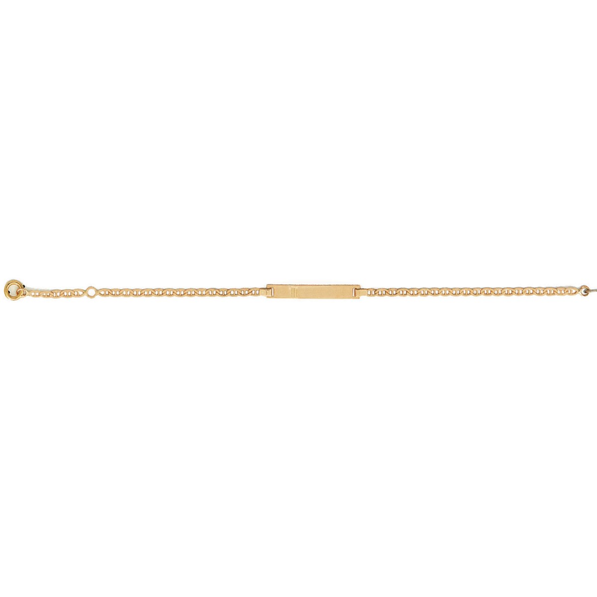 Identité bébé rectangle maille marine or 18 carats