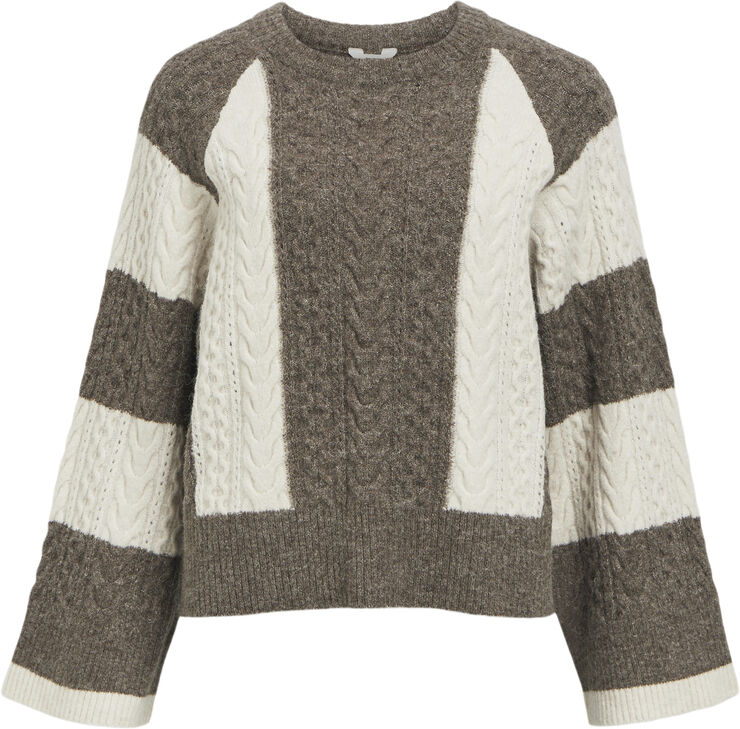 Object OBJROSA KNIT L/S RE PULLOVER 134 Morel/white sand