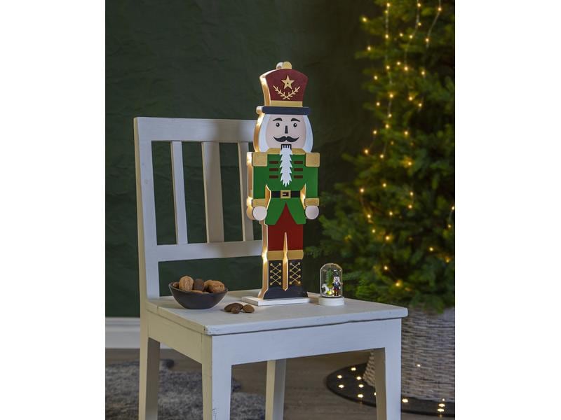 Star Trading LED-Figur Nussknacker, 9 cm, 2 Stück Nussknacker im Wald