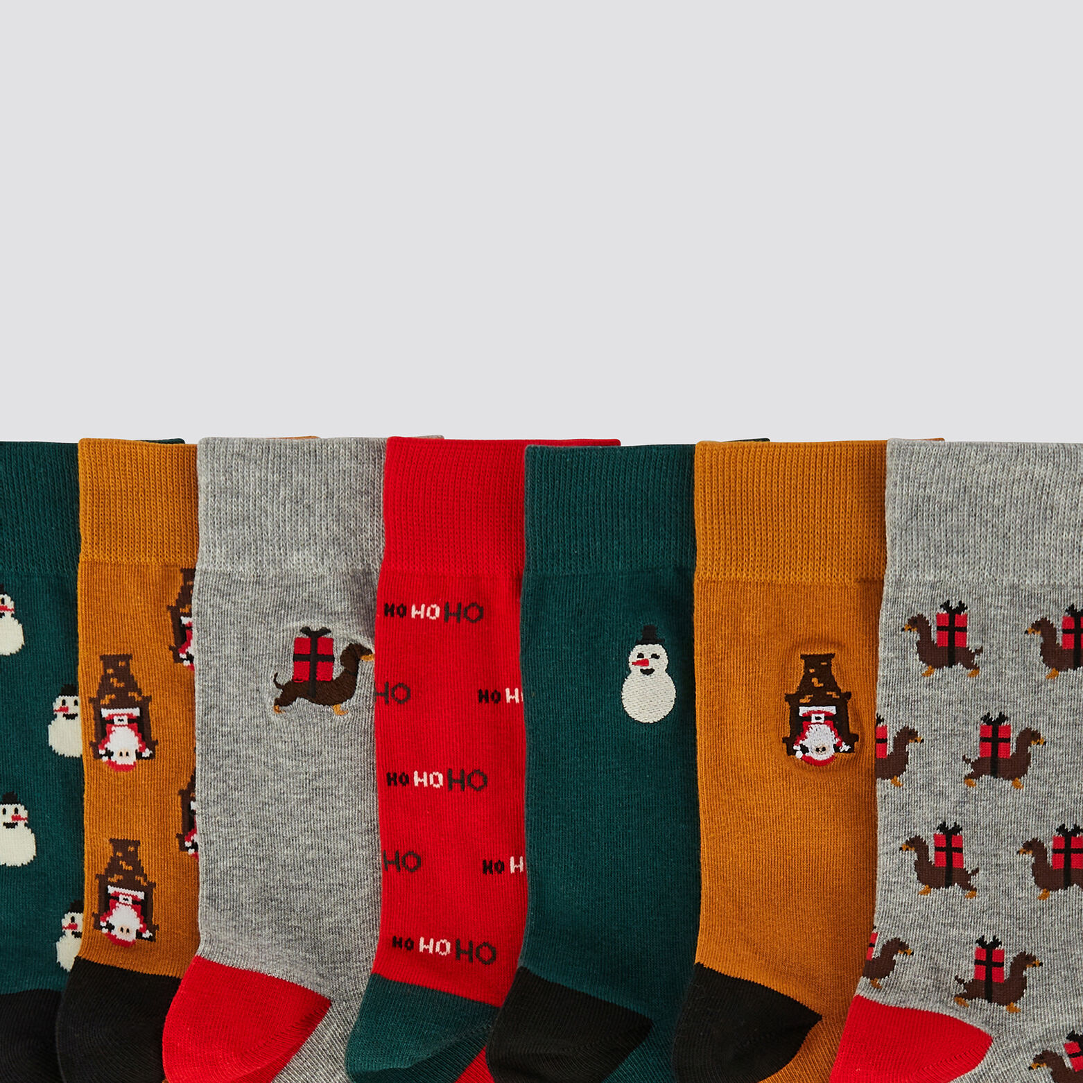 Coffret cadeau de 7 paires de chaussettes Noël Multicolore