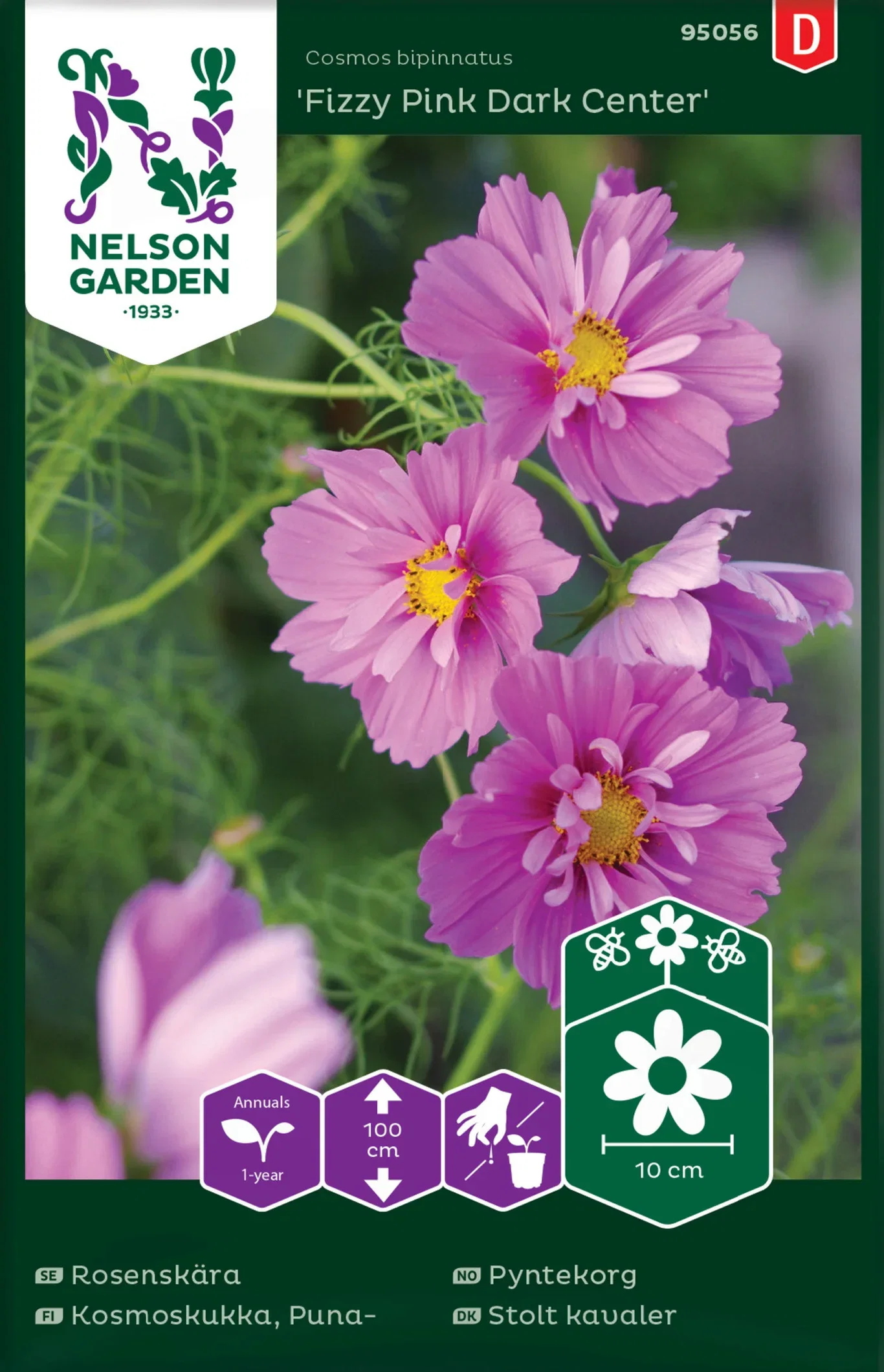 Cosmos bipinnatus Pyntekorg 'Fizzy Pink Dark Center'