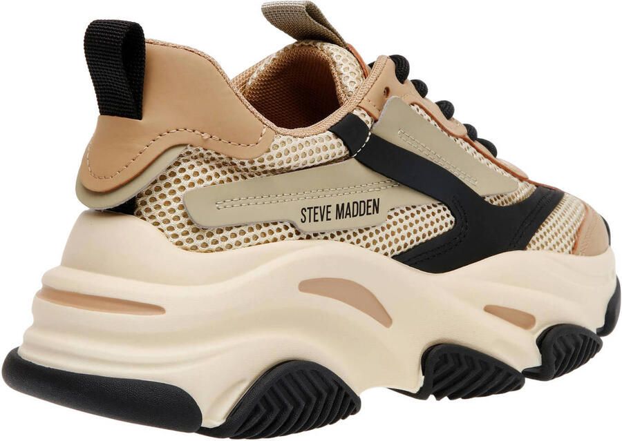 STEVE MADDEN Possession-E Khaki Black Beige Kunststof Lage sneakers Dames
