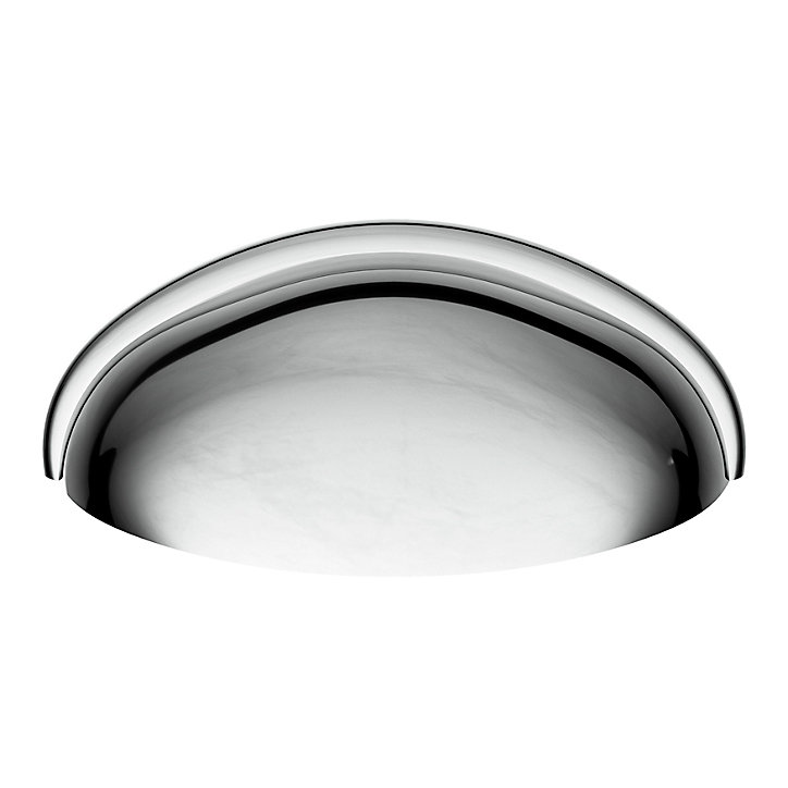 Lot 6 poignées de meuble demi-ronde GoodHome Armel effet chromé gris l.79mm x l.28mm x H. 26mm entraxe 64mm