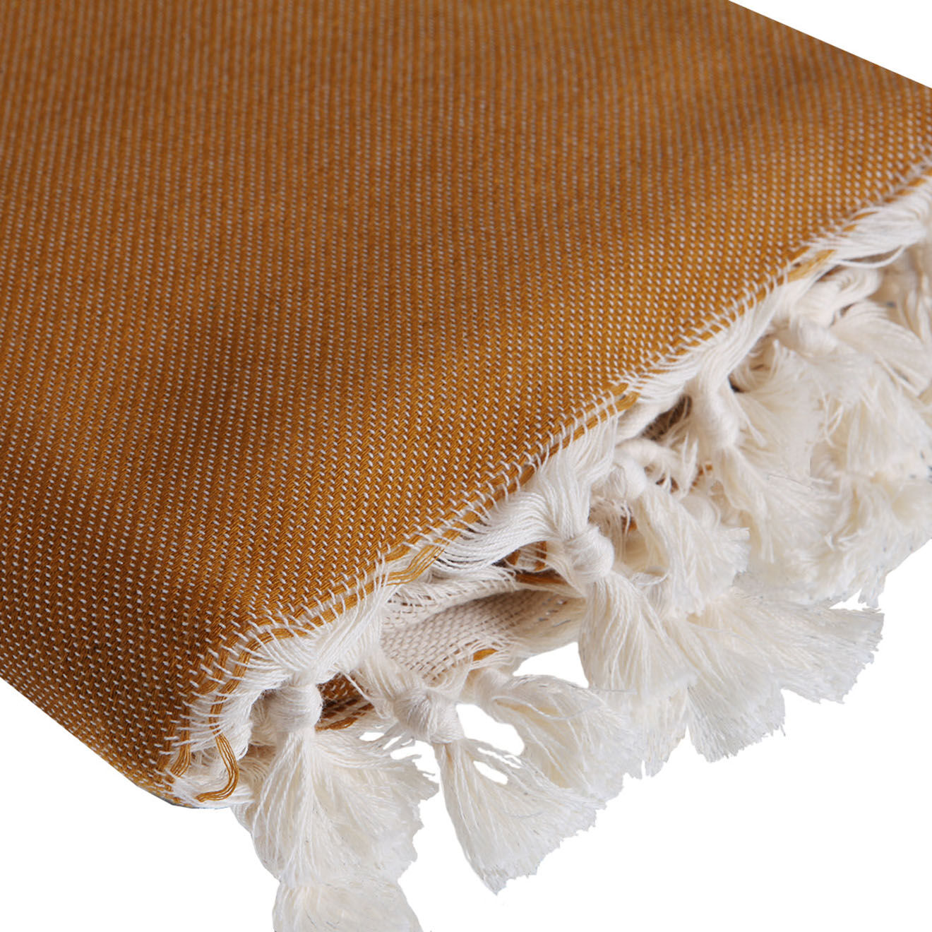 Febronie Fouta reversible Palmier jaune - 100x200 cm