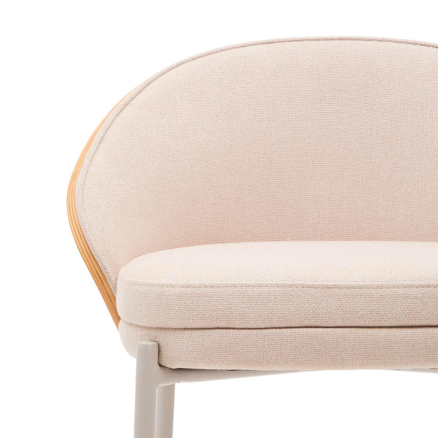 Kave Home Barhocker EAMY Chenille-Bezug beige/Metall beige