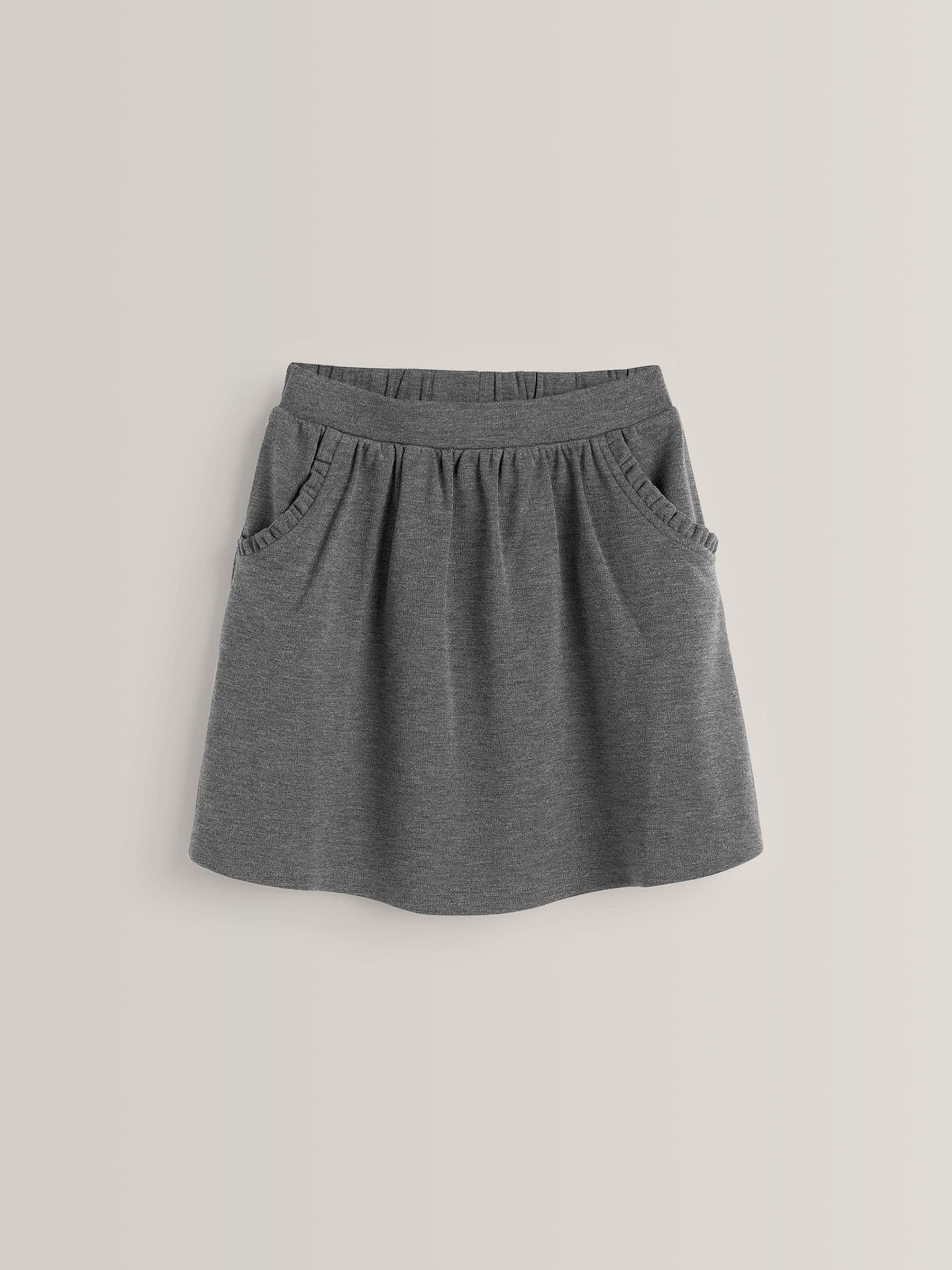 Grijs - Stretchy schoolrok met elastische tailleband (3 - 16 jr)