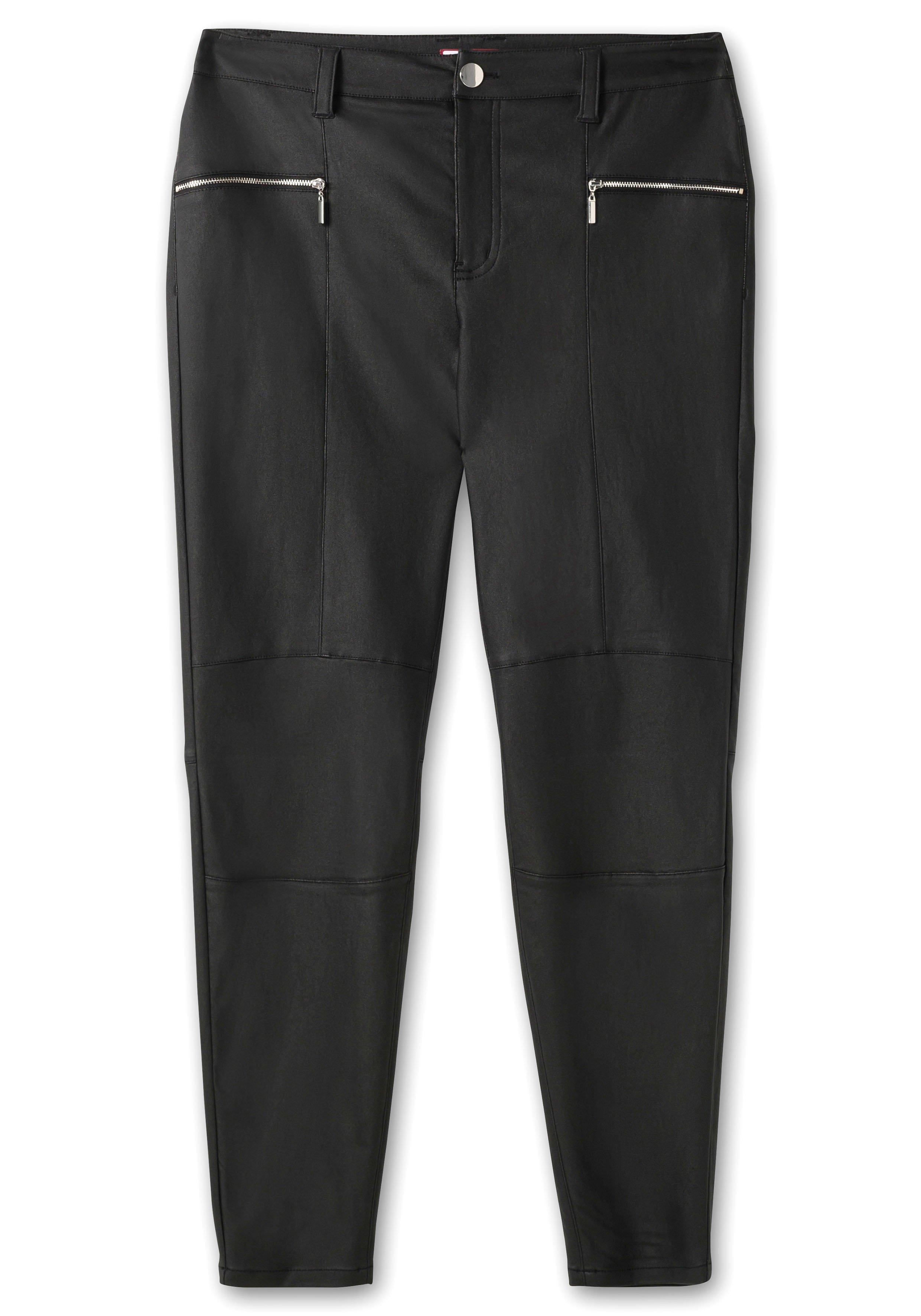 Schmale Stretchhose mit leichtem Schimmer