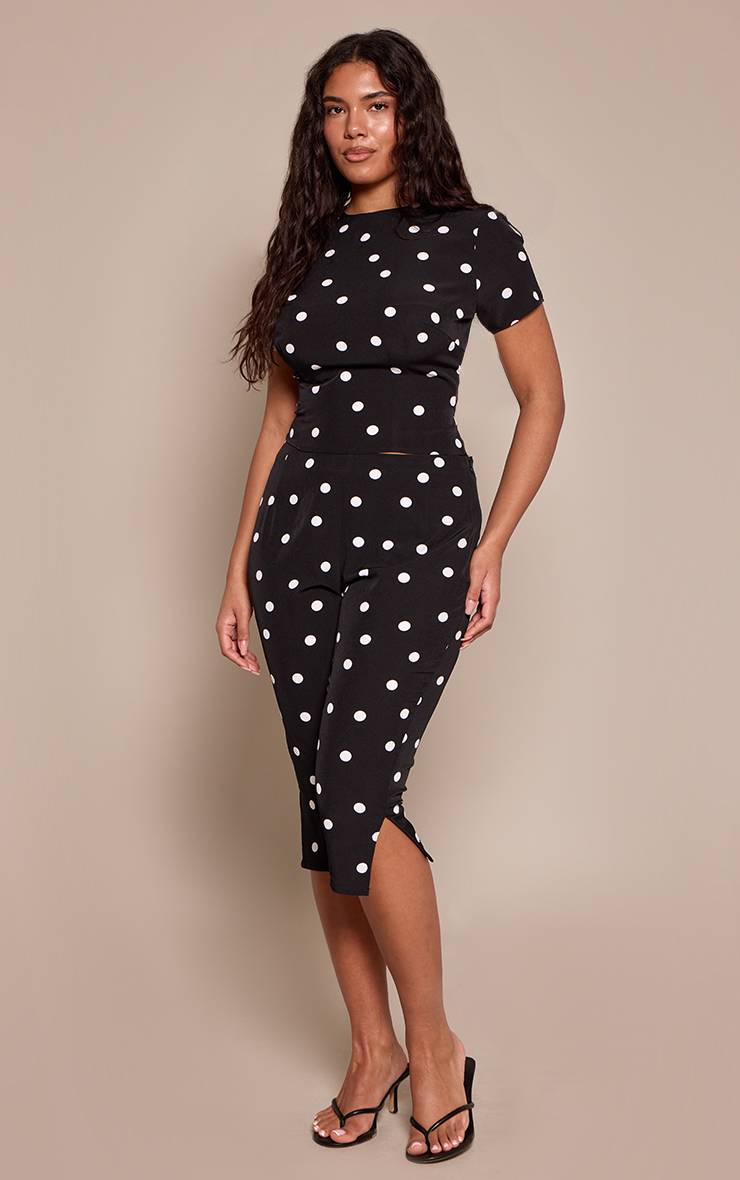 White Polkadot Haut Coordonné Blanc À Pois Shape