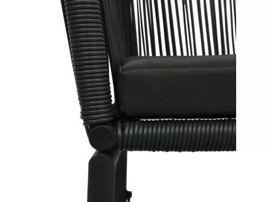 Chaises de jardin 2 pièces Noir Rotin PE