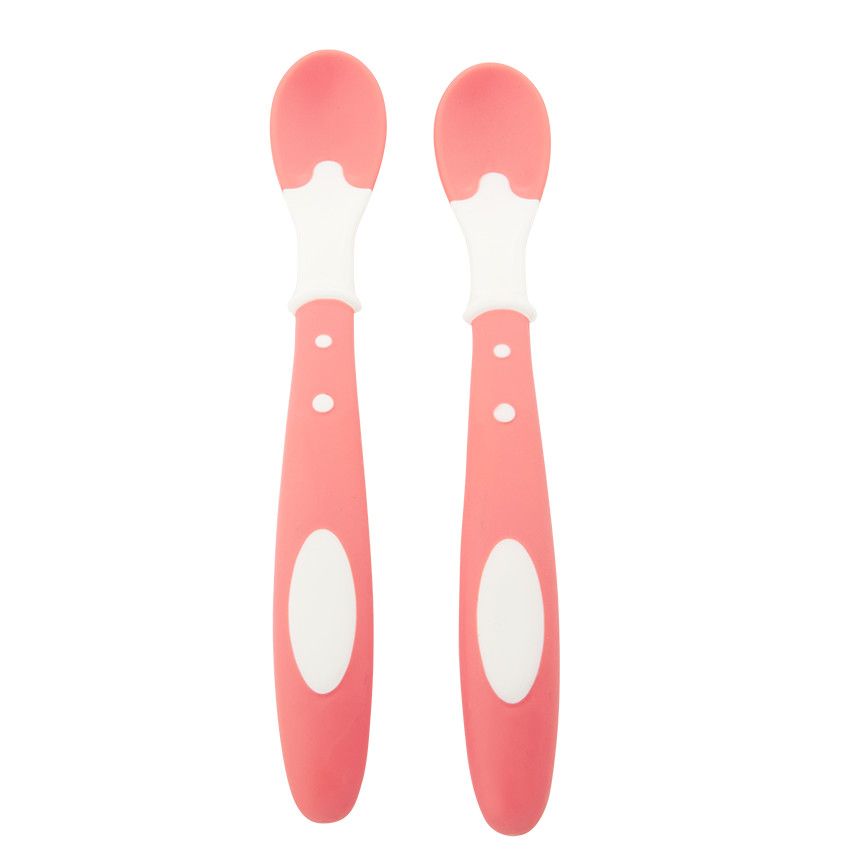 Lot de 2 cuillères thermosensibles Rose - Ecru