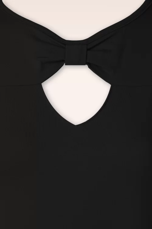 Banned Retro Queen Bow top in zwart
