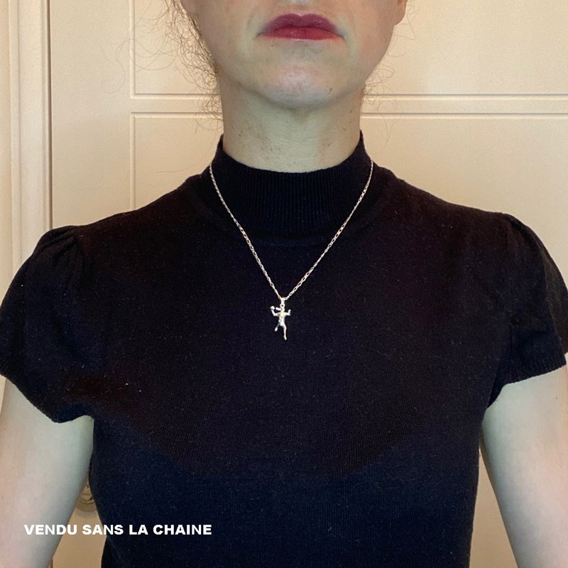 Pendentif joueuse de handball - Argent massif