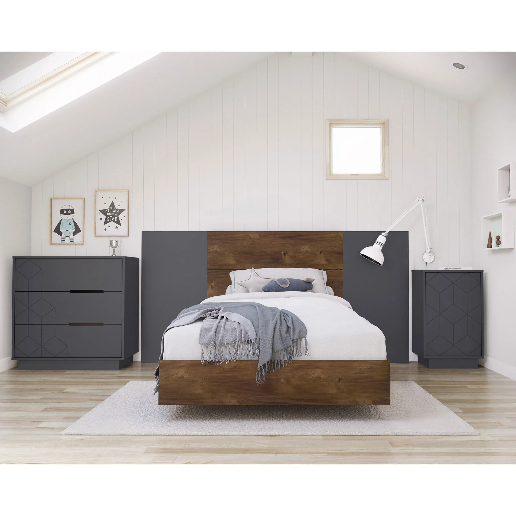 Nexera Table de Nuit - Gris Charbon