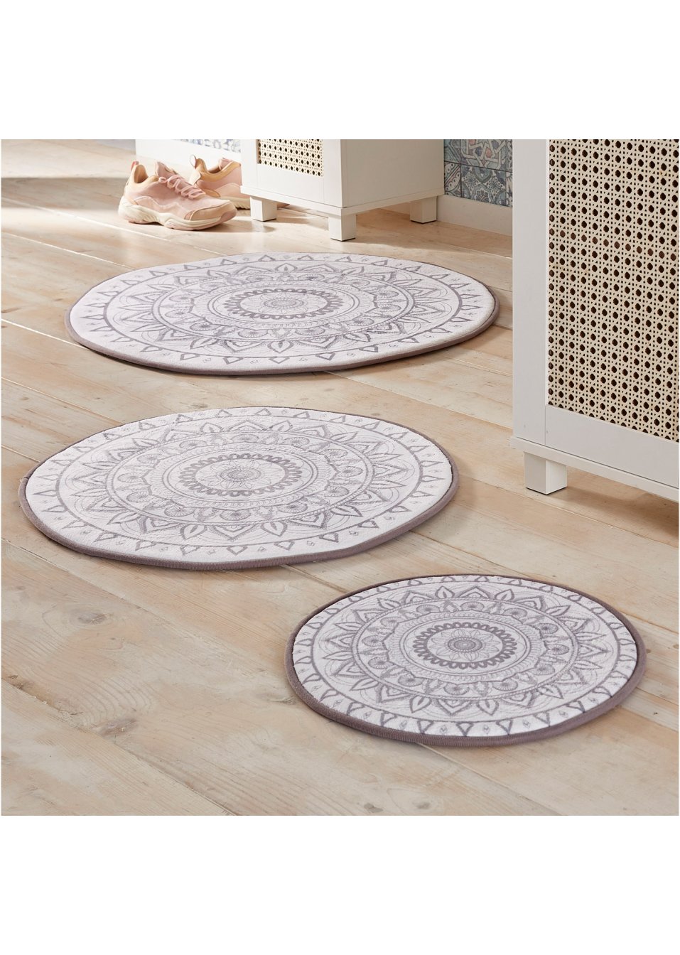 Tapis de salle de bain rond à mémoire de forme