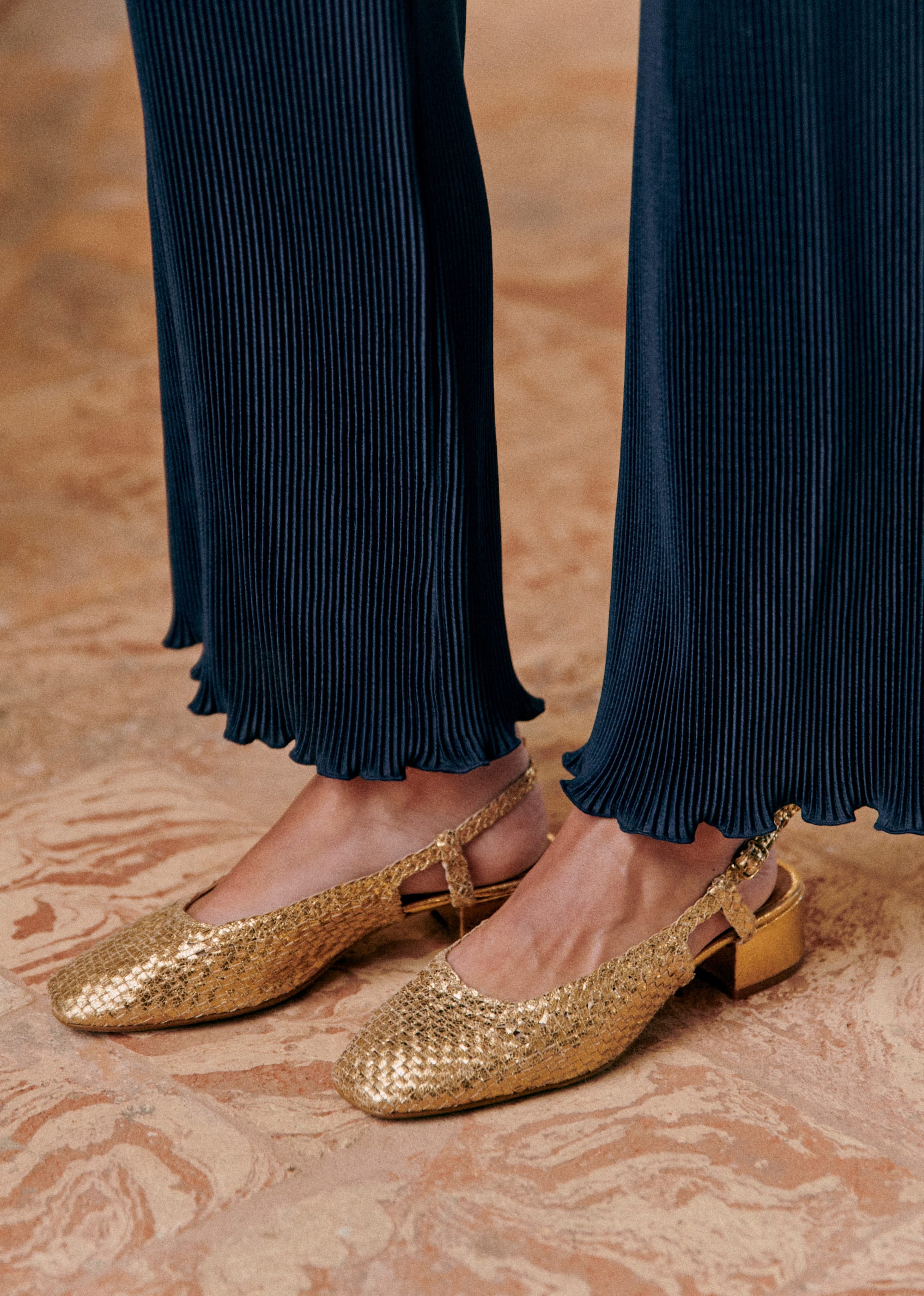 Escarpins Noemie - Doré lisse tressé - SOULIERS/SOULIERS Babies 5906252