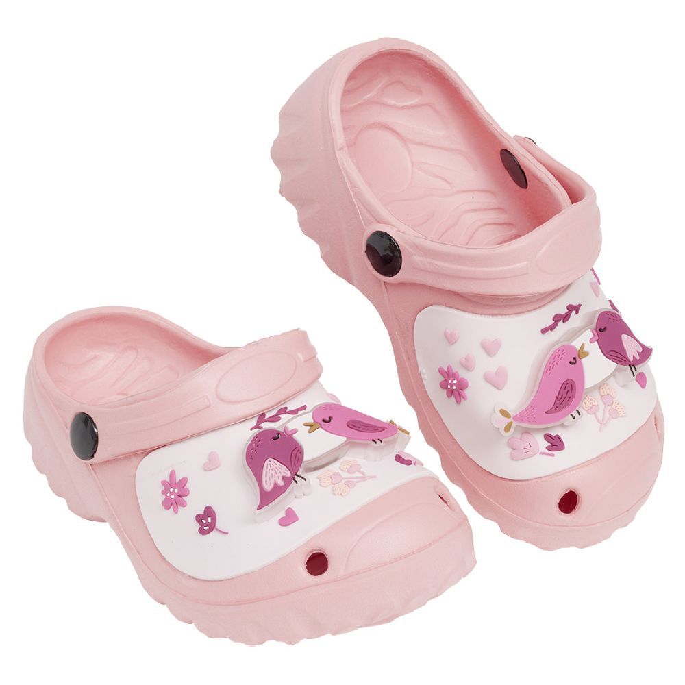 Sabots Enfant plastique rose motif oiseau T24/29