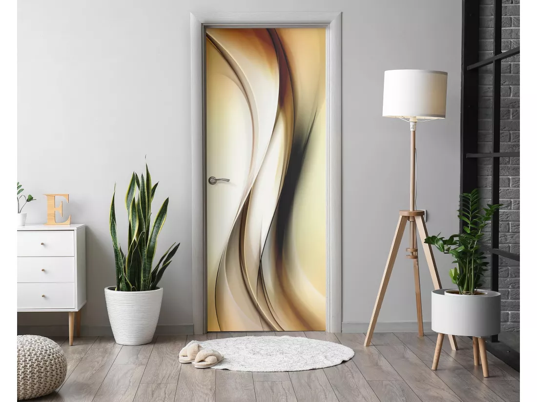Stickers décoratifs pour portes intérieures - Vagues abstraites 85x205 cm