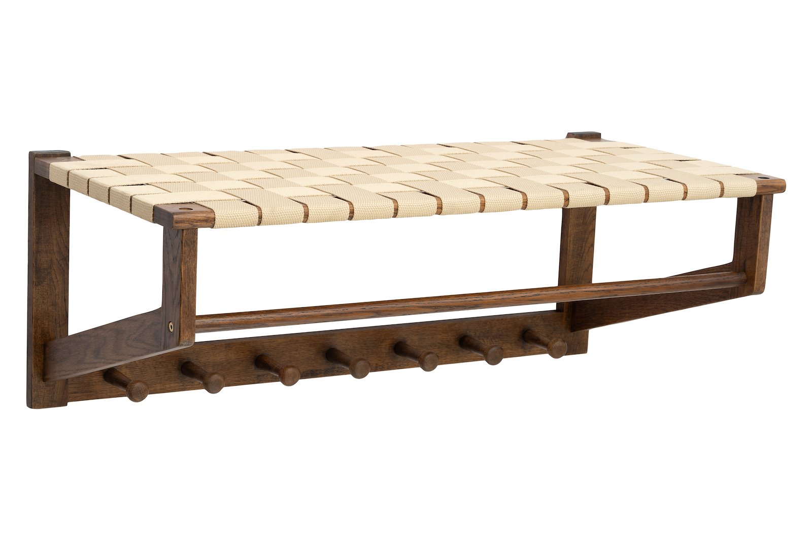 Aspen hattehylle Natur eik brunbeiset str 80x38x30cm