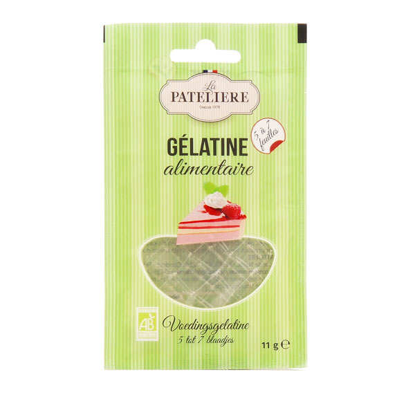 Feuilles de gélatine alimentaire bio