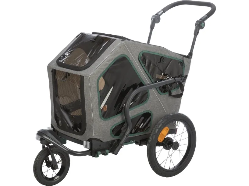 Trixie Bicycle trailer, S: 64 × 92 × 80/130 cm, grey/sage