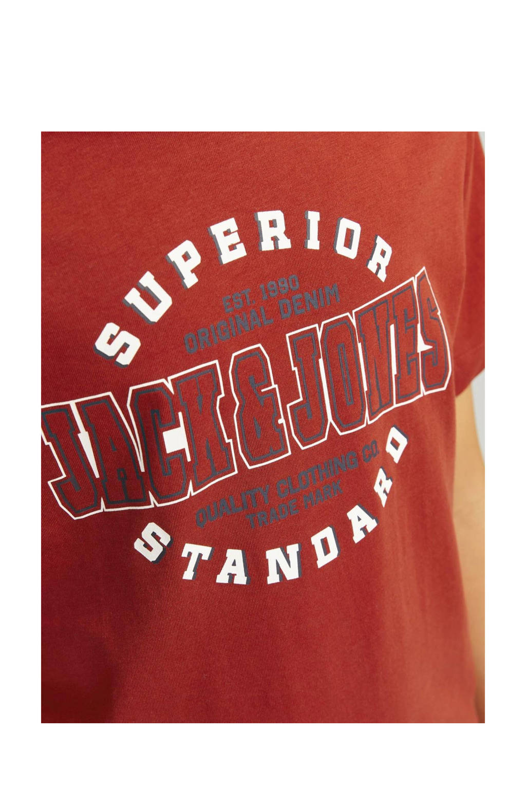 JACK & JONES T-shirt JJELOGO met logo warmrood