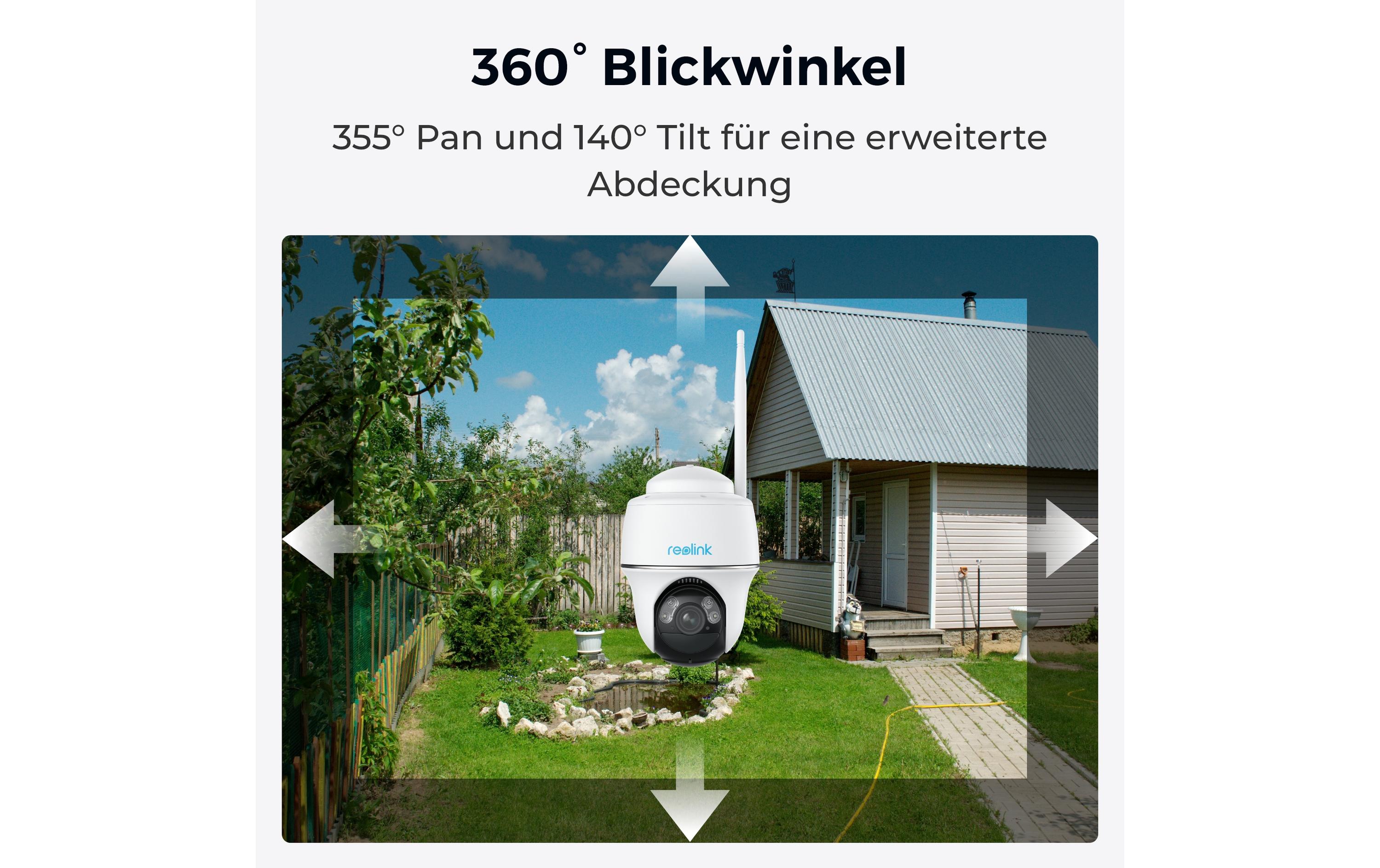 Netzwerkkamera B430 Weiss<br>5MP kabellose Akkukamera mit Schwenk- & Neigungsfunktion