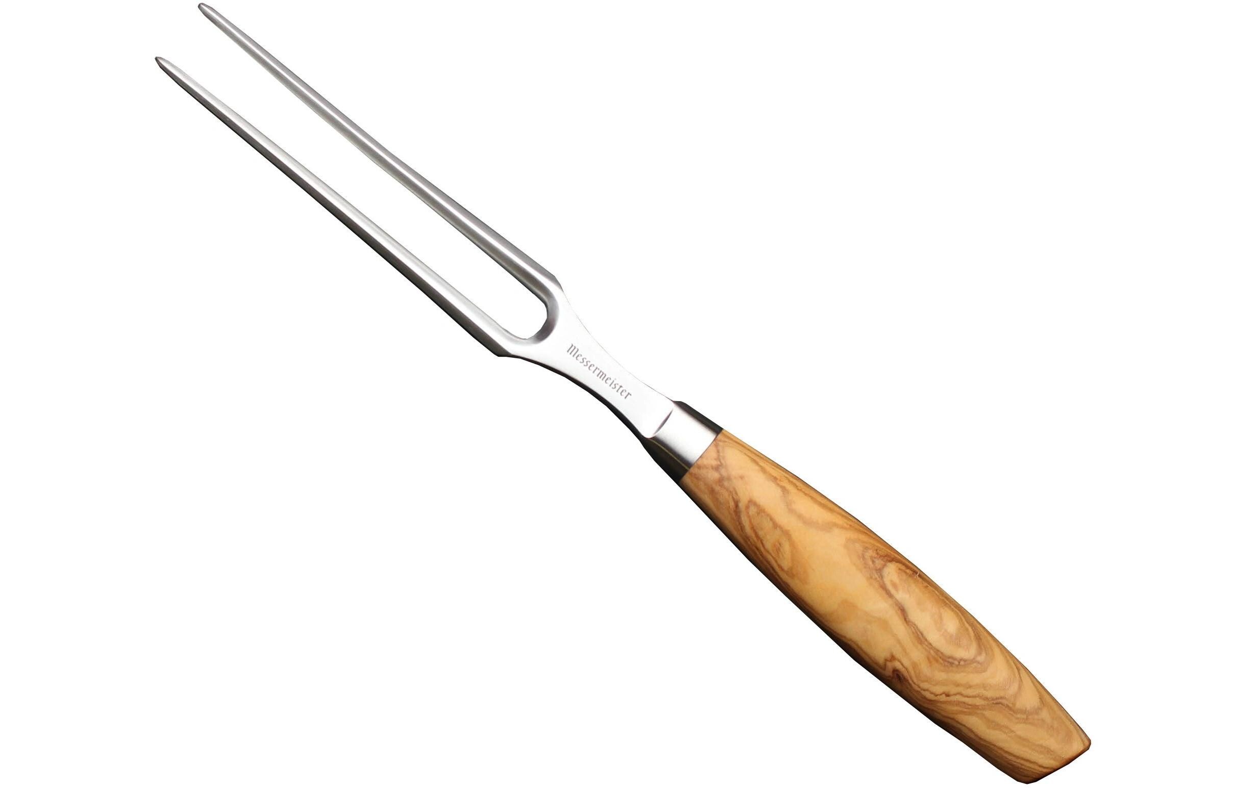 Fleischgabel Oliva Luxe Nature/Silber<br>Straight Meat Fork