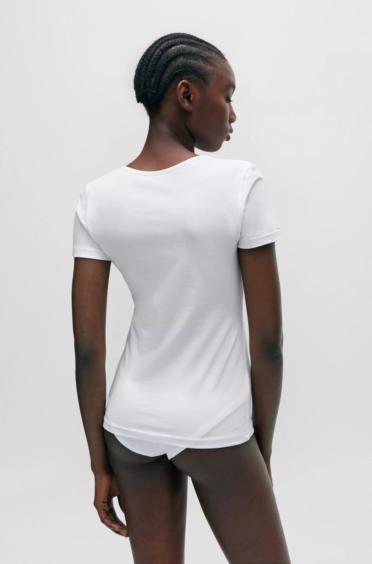 HUGO Vermelho - Pacote com duas camisetas de algodão elástico