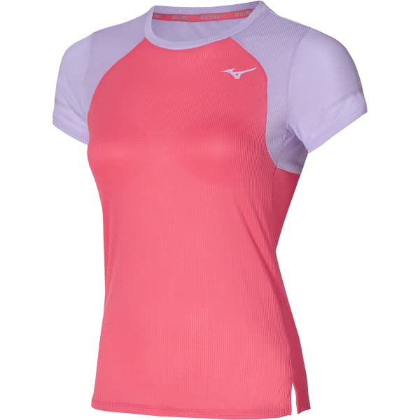 T-shirt running MIZUNO ACTIVE DRYAEROFLOW TEE W SUNKISSED CORAL